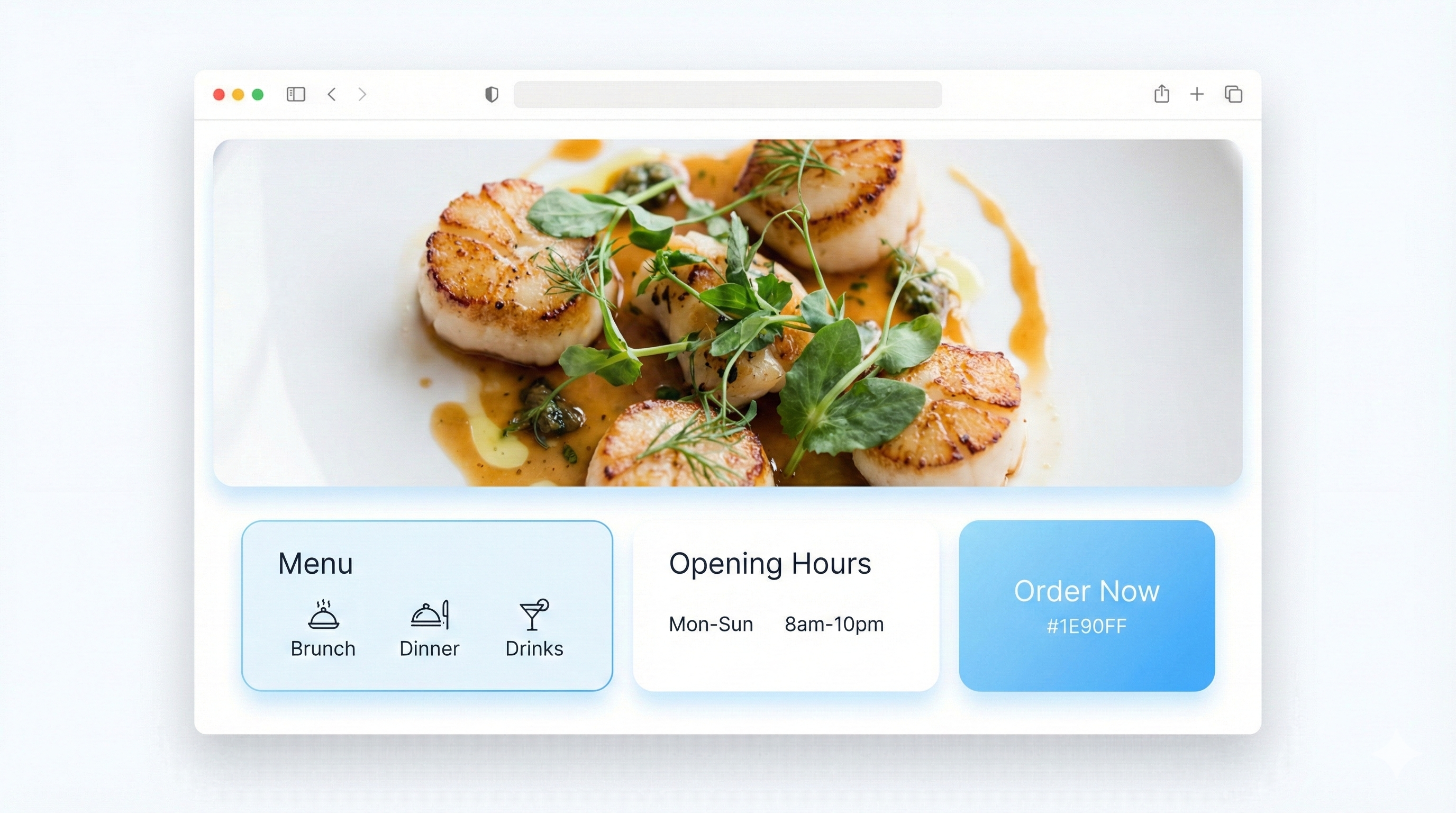 Restaurant website example