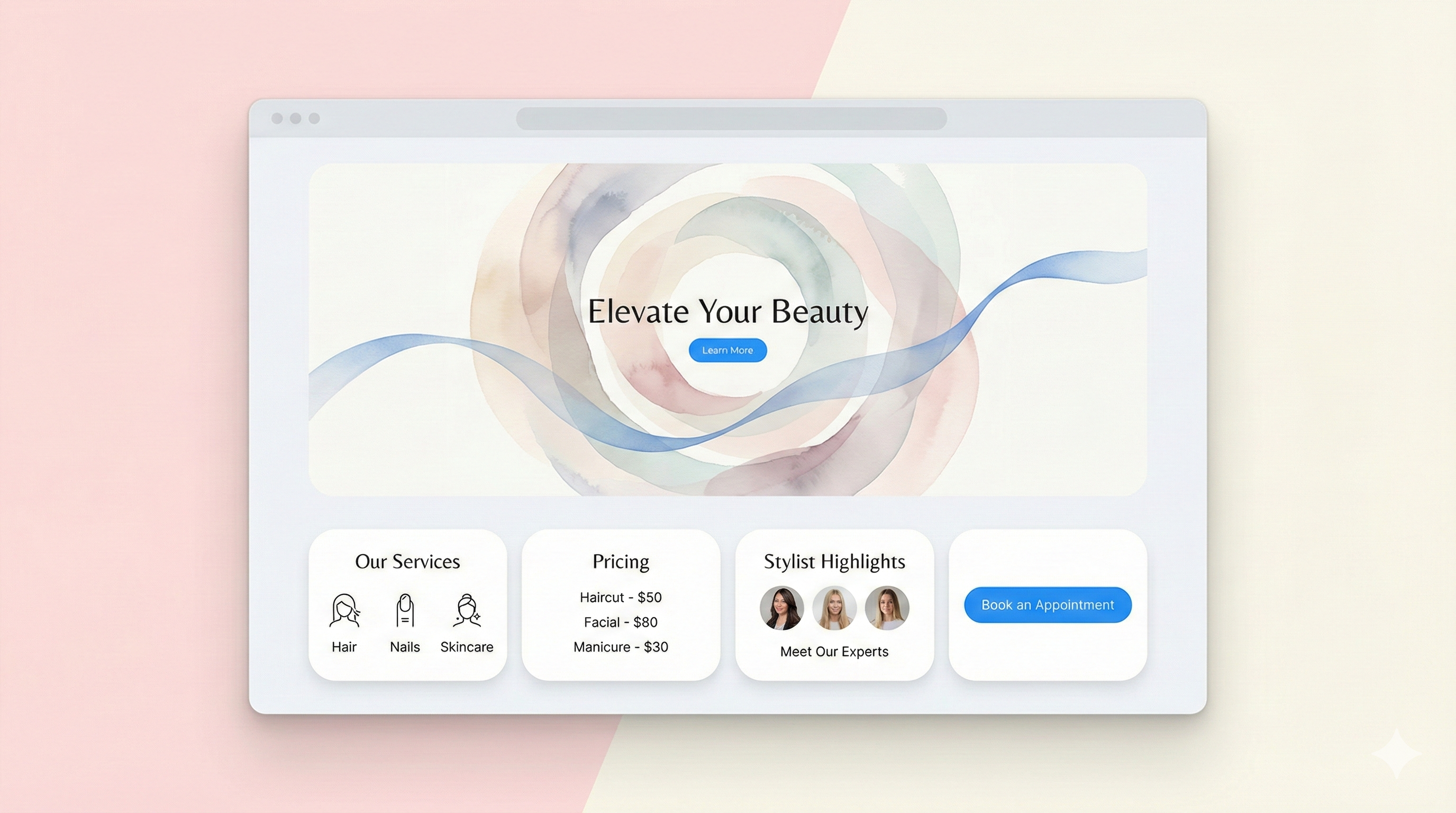 Beauty Salon website example