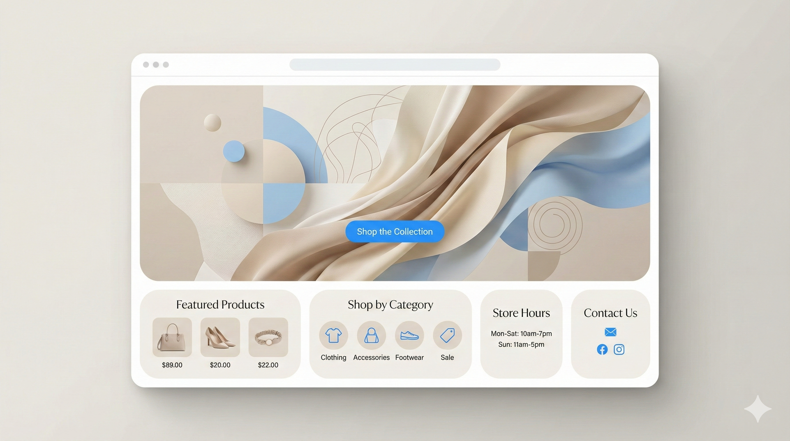 Boutique website example