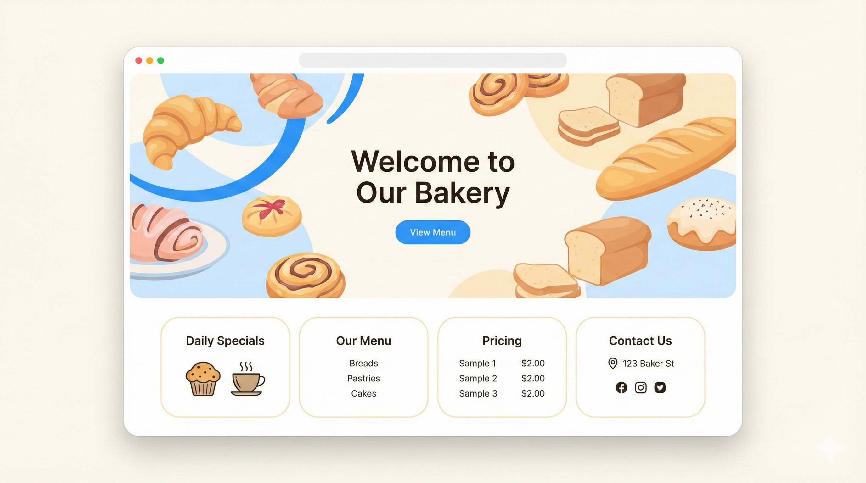 Bakery website example